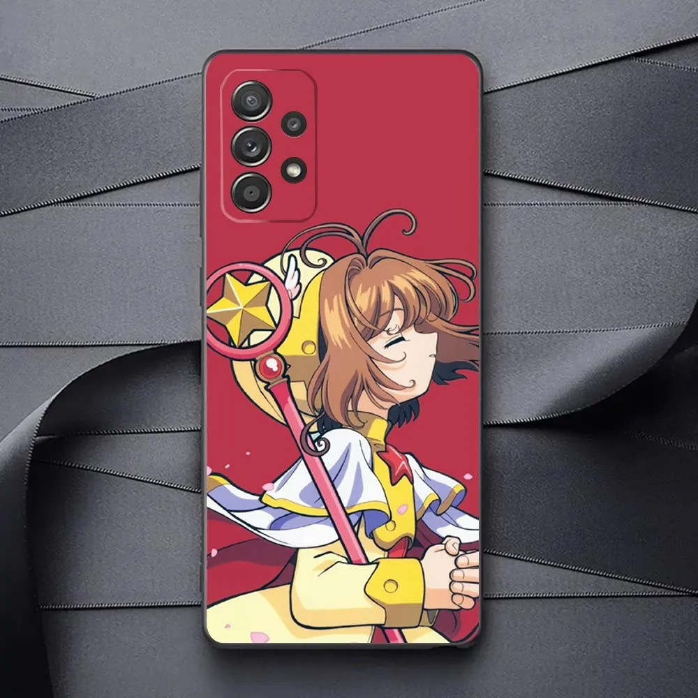 Card C-Captor Sakura Phone Case For Samsung Galaxy A13,A21s,A22,A31,A32,A52,A53,A71,A80,A91 Soft Black Phone Cover