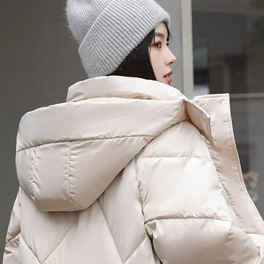 

Женская зимняя куртка оверсайз 2025, пуховое пальто с хлопковой подкладкой, женское свободное повседневное пальто, женские модные короткие парки с капюшоном