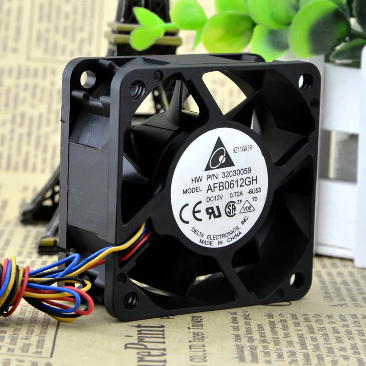 AFB0612GH 6CM/cm 6025 12V 0.72A 4-wire PWM temperature control, large air volume fan 60*60*25MM