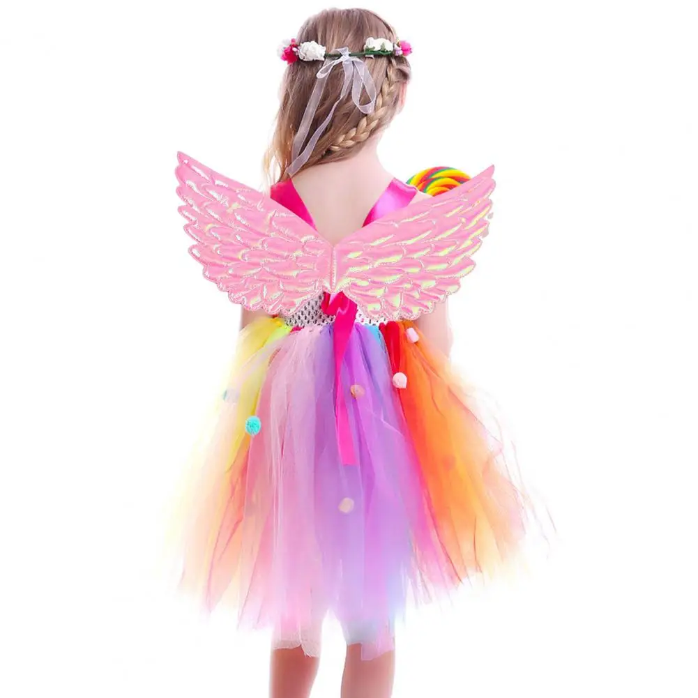 Alas de Ángel de princesa coloridas para actuación de niños, utilería de Cosplay, utilería de espectáculo de escenario reutilizable ligera para Halloween