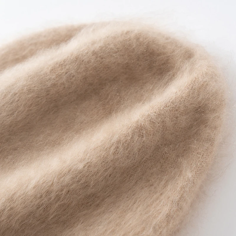 New 100% Goat Cashmere Beanie Hat Unisex Casual Outdoor Warm Hats Autumn Winter Women Soft Brushed Cap Cashmere Knitted Caps