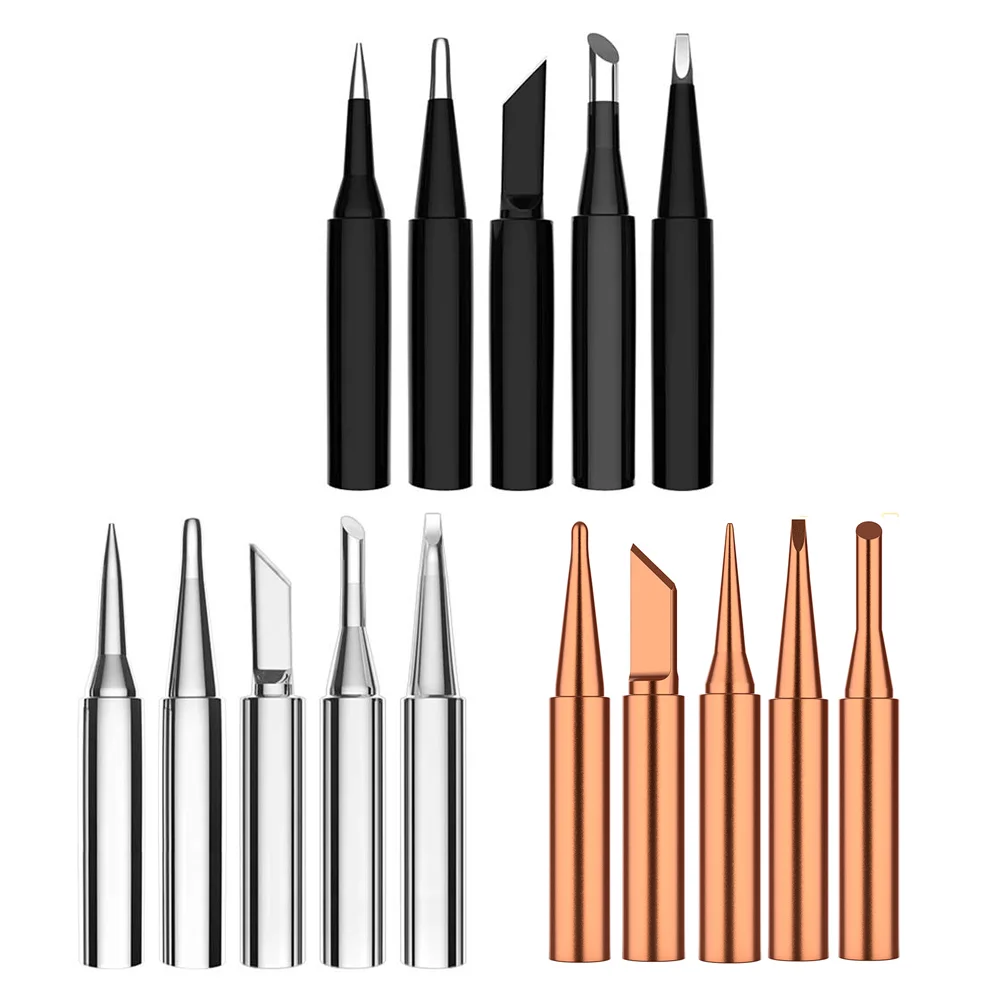 

5pcs Soldering Iron Tips Internal Heated 936 Soldering Head Universal Welding Solder Rework Electric Iron Tip Tools Accessories