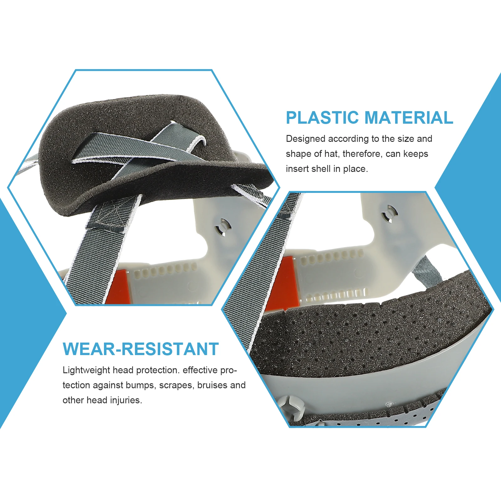 2pcs Safety Liner Lightweight Bump Caps Insert Hard Hat Accessories Universal Button Design Protection Construction