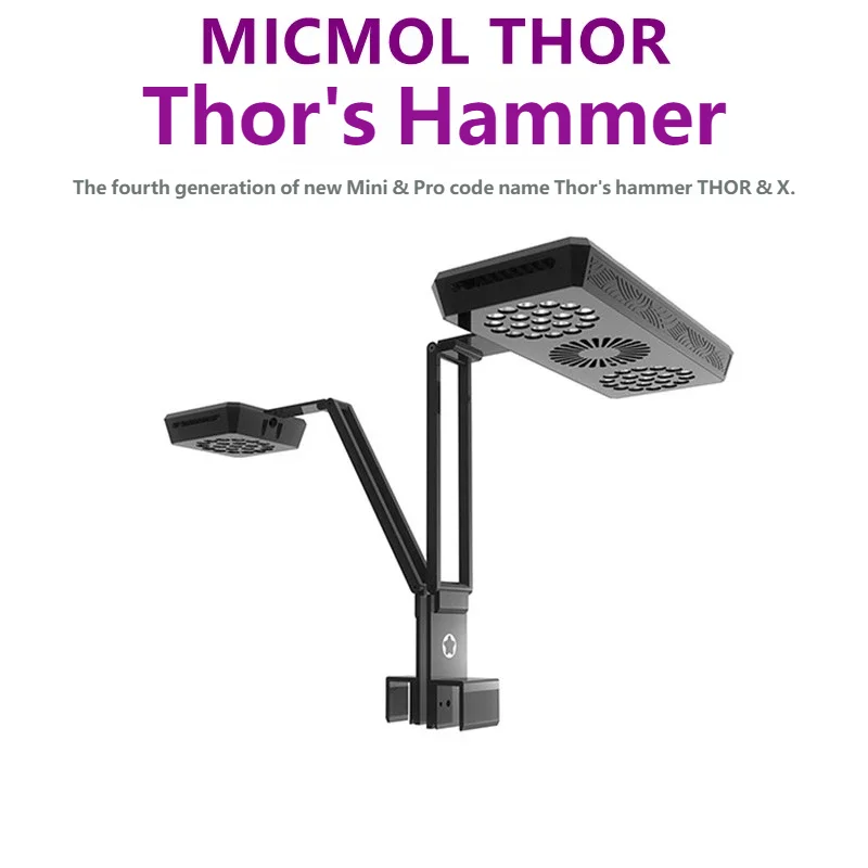 MICMOL THOR LED Aquarium Light, Full Spectrum Marine Aquarium Light, Saltwater Light, App-Controlled Coral Light