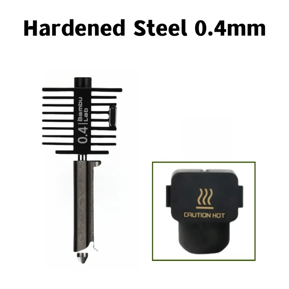 فوهة أصلية لمختبر بامبو A1/A1mini سريعة السرعة نهاية ساخنة فوهة فولاذية مقواة 0.2/0.4/0.6/0.8 مللي متر Bambulab A1 الرسمية Hotend