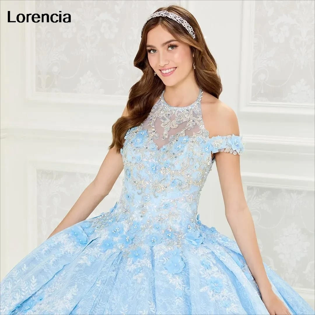 Vestido De quinceañera azul lavanda personalizado, vestido De baile con apliques De encaje, corsé con capas De cuentas, dulce 16, Vestidos De 15 Años YQD665