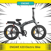 ENGWE X20 Electric Bike 48V 750W Powerful Motor 14.4Ah & 7.8Ah Dual Battery for 71 Miles Range, 20*4.0 inch Fat Tire Bicycle