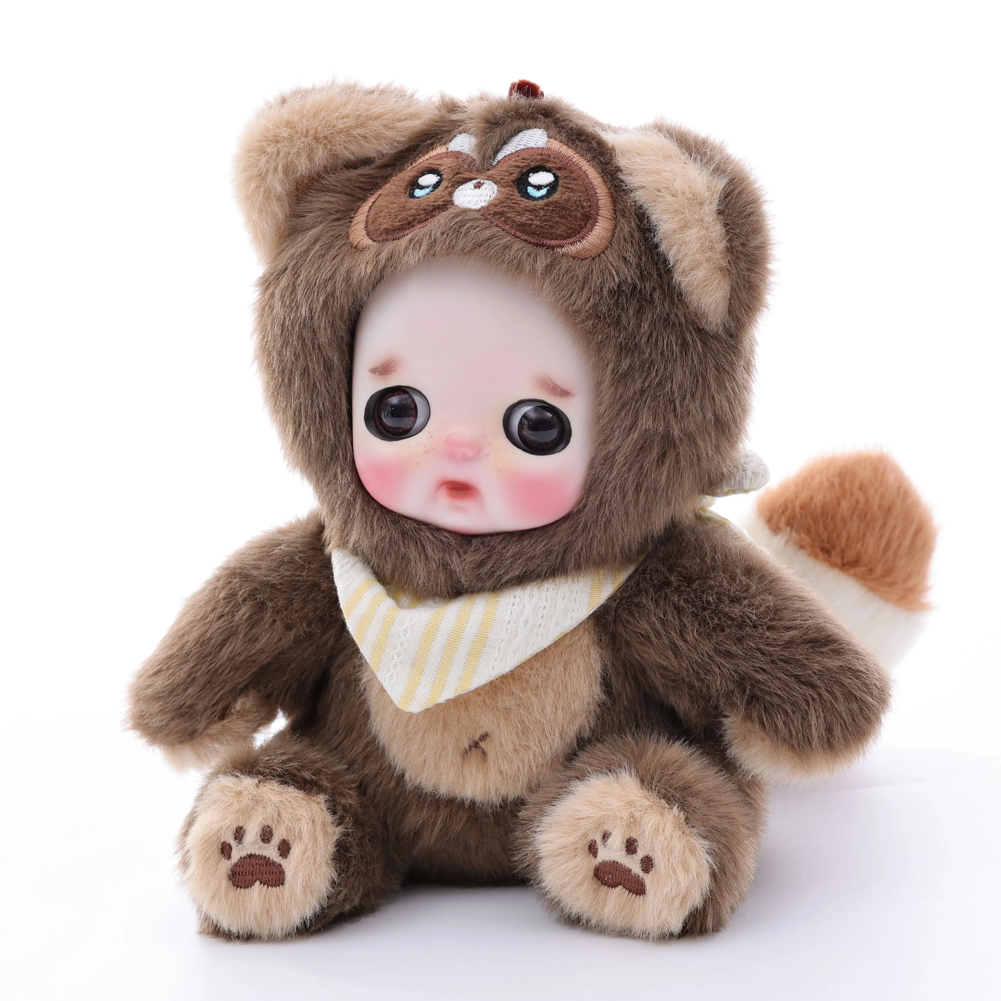 

Cloveray 6-inch Kawaii Porcelain Doll Super Cute Ceramic Face Plush Body Super Kawaii Plush Animal Ceramic Doll Kid Xmas Gift
