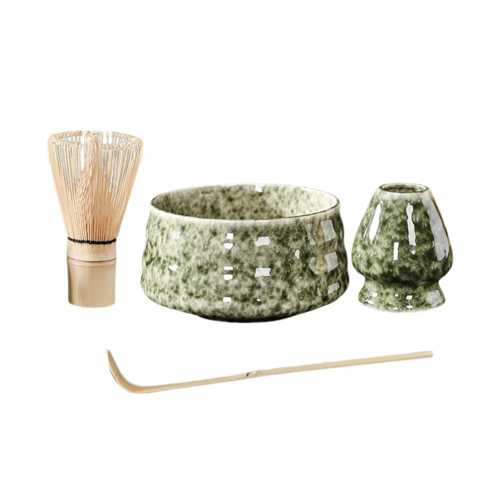 4 Pieces Japanese Ceremonial Tea Matcha Bowl Full Kit with Tea Spoon Japanese Matcha Whisk Set for Friends Birthday Gifts