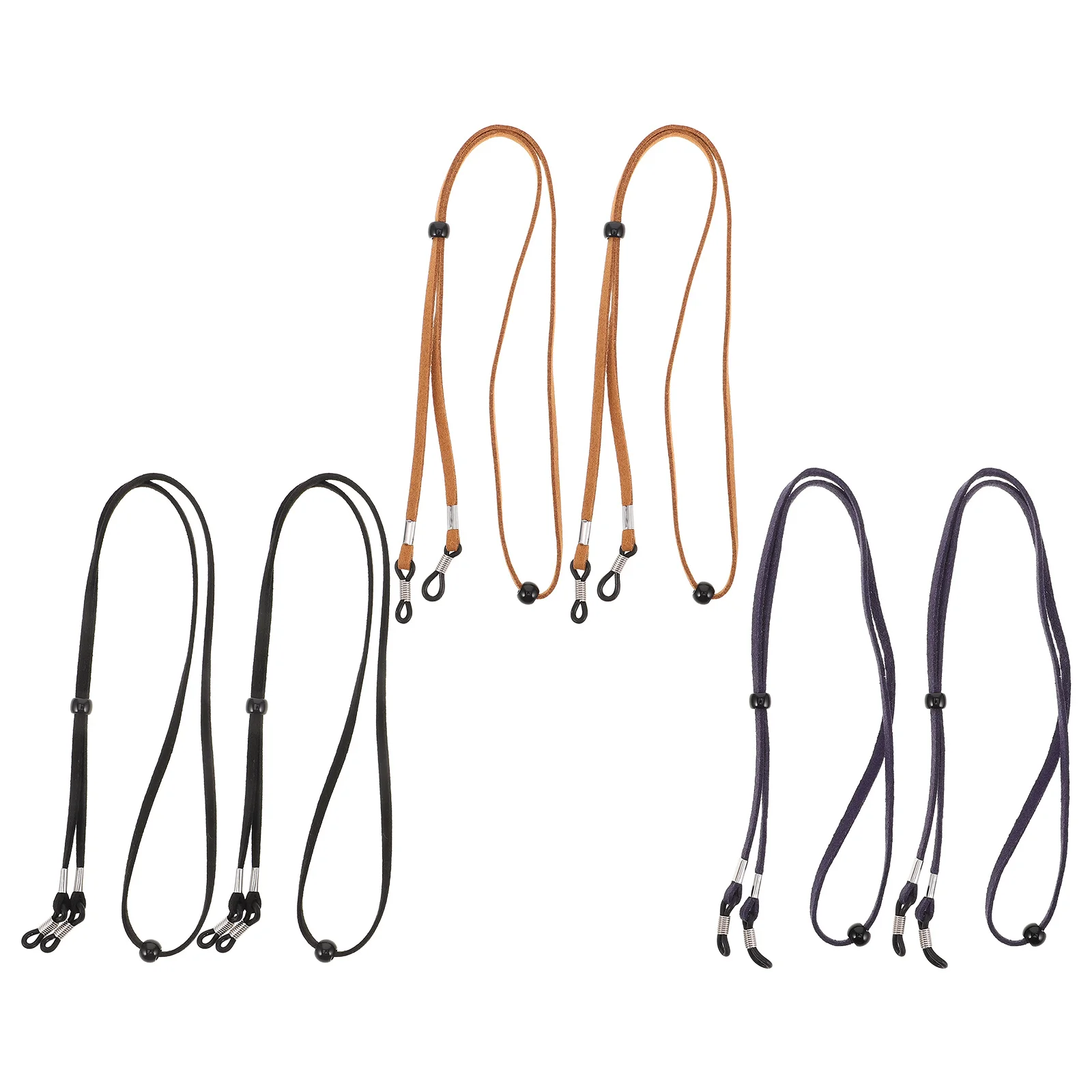 

6pcs Glasses String Strap Anti-Slip Adjustable Eyewear Retainer Cord For Sports Outdoor Daily Use Suede Material Eyeglass Straps