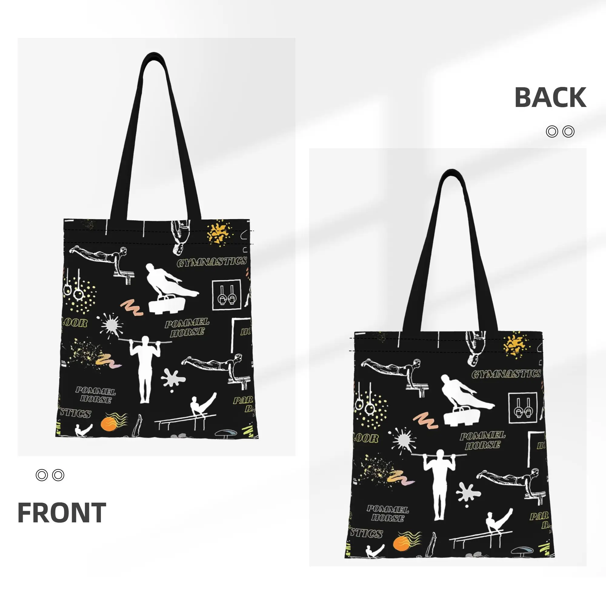 Gymnastics Men's Artistic Sporty Canvas Woman Tote Bag for Shopping Travel Outdoor Heavy Duty Shoulder Handbag