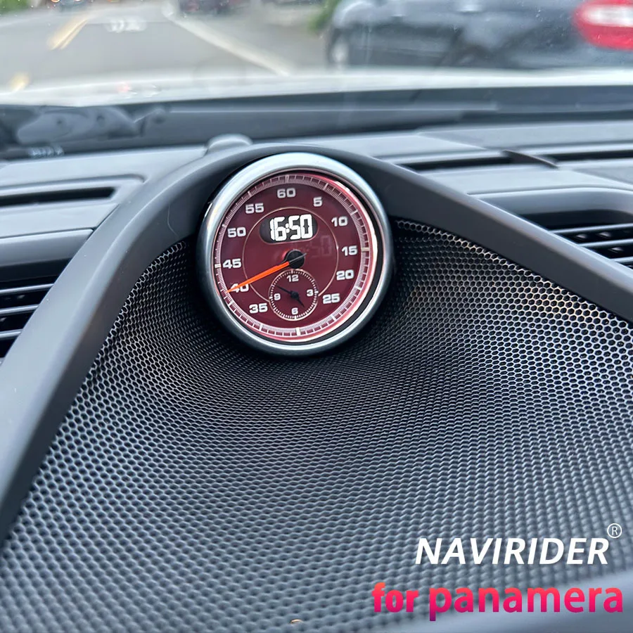 2025 New Upgrade LCD Car Stopwatch For Porsche Panamera LCD Stopwatch Upgrade Watch Trim Clock 2010-2026 Colorful UI