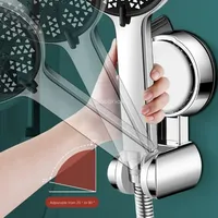 Bath Shower Holder Support Mural Douche Suction Cup Adjustable Handheld Wall Mounted Large Shower Head Supports Relocatable