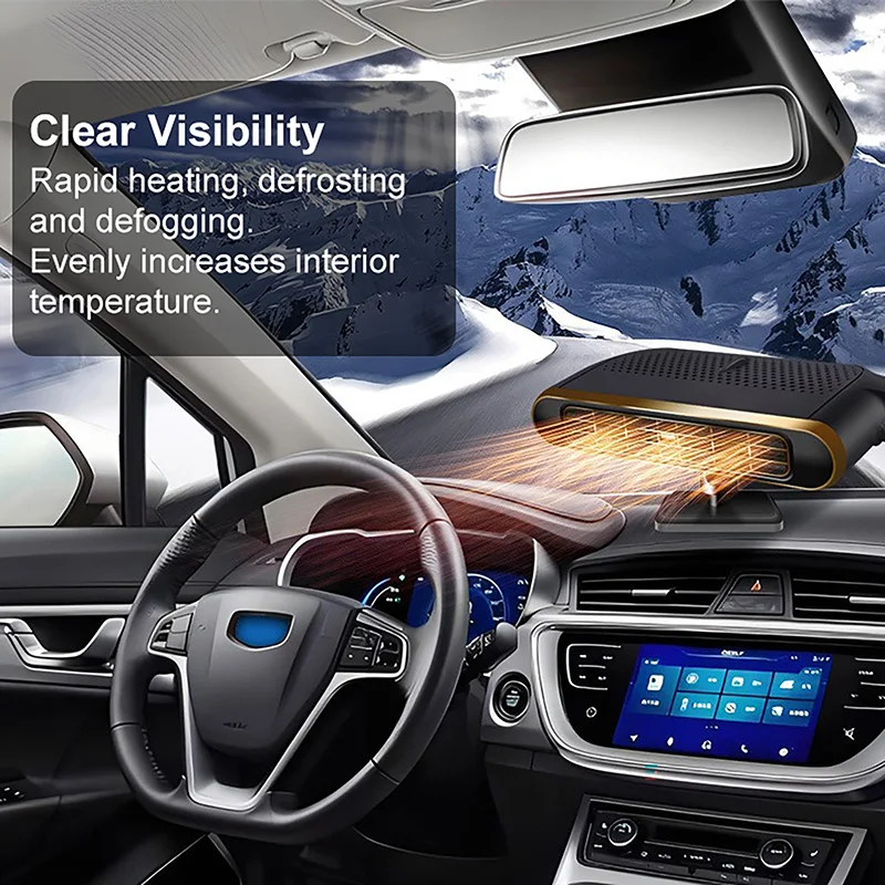 Car Heater For Defrosting And Defogging 120W/12V Winter Interior Rapid Heating Auxiliary Thermal Heater Hot and Cold Defroster