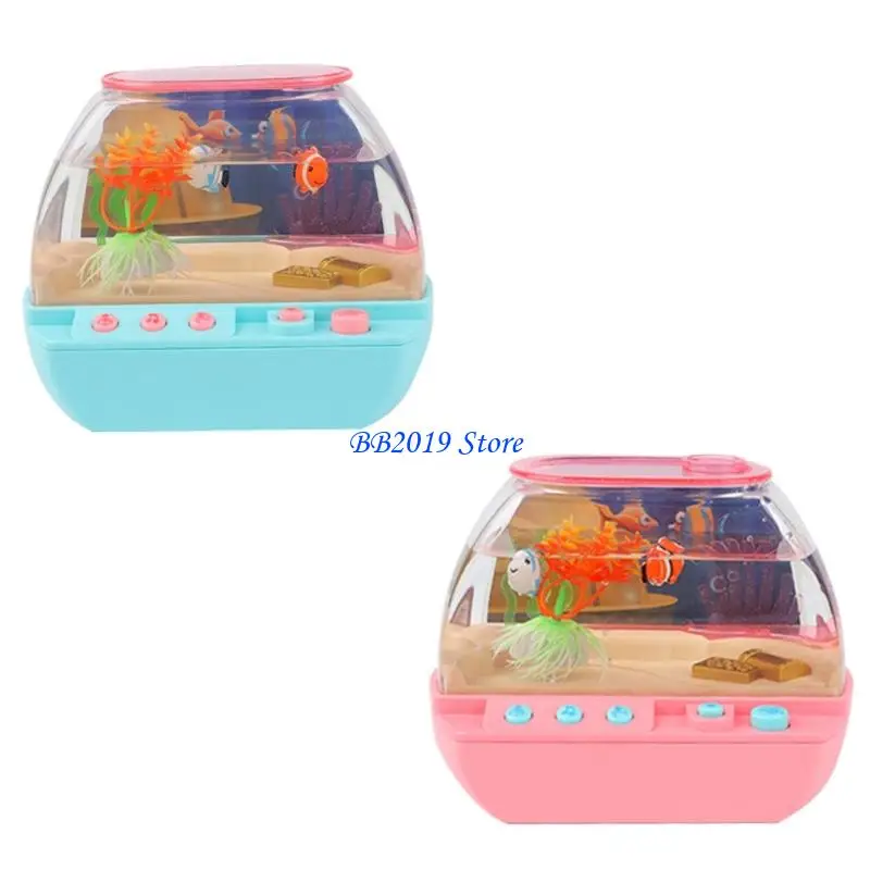 Q0KB Sztuczne dekoracje akwariowe Lampa stołowa LED ze sceną oceaniczną, idealna do oświetlenia nocnego w domu i biurze