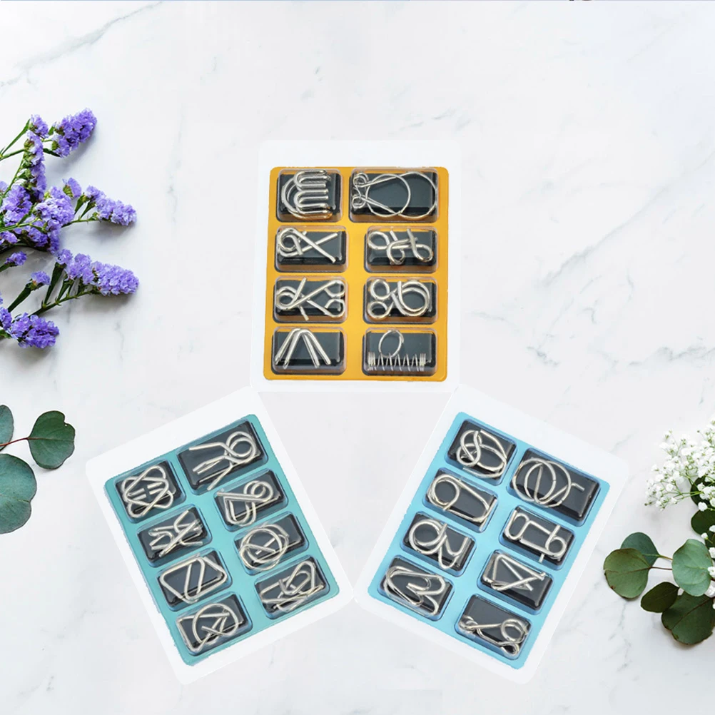24-delige ringpuzzelset Metalen hersenkraker Iq-test Creatieve intelligentie Uitdaging voor kinderen Volwassenen Hersenpuzzelset