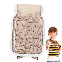 Star Dinosaur Reward Jar Routine Training Reward System Reward Board Wooden Children Kids Reward Dinosaur Incentive Jar For