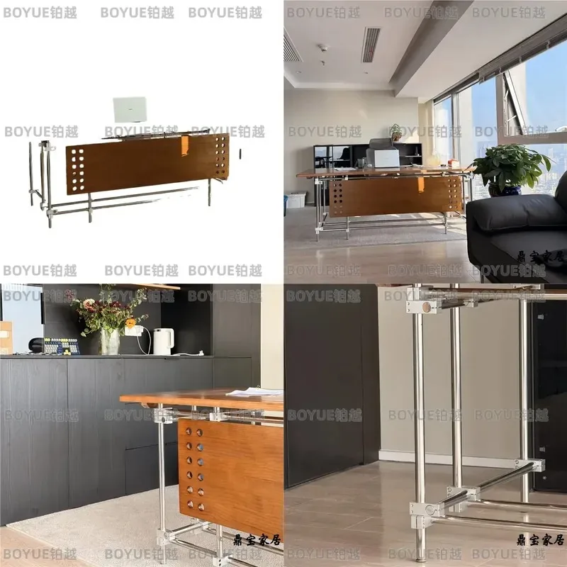 Bauhaus Solid Wood Desk Retro Industrial Style Computer Table for Home Office Gaming Setup Minimalist Workstation with