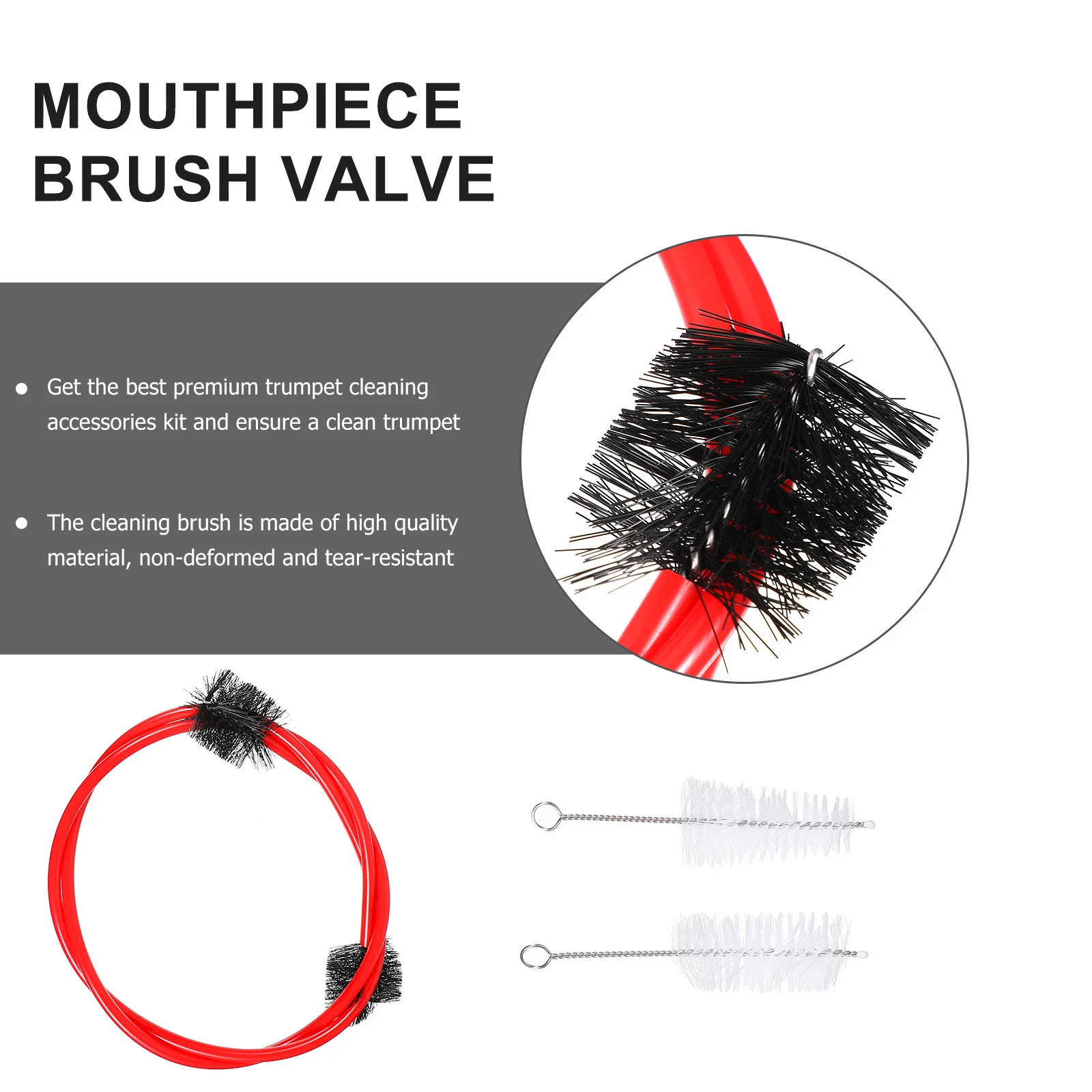 

4Pcs Cornet Cleaning Brush Quality Trumpet Cleaner Kit No Scratch Safe for Musical Instruments Cornet Brush Trumpet Accessories