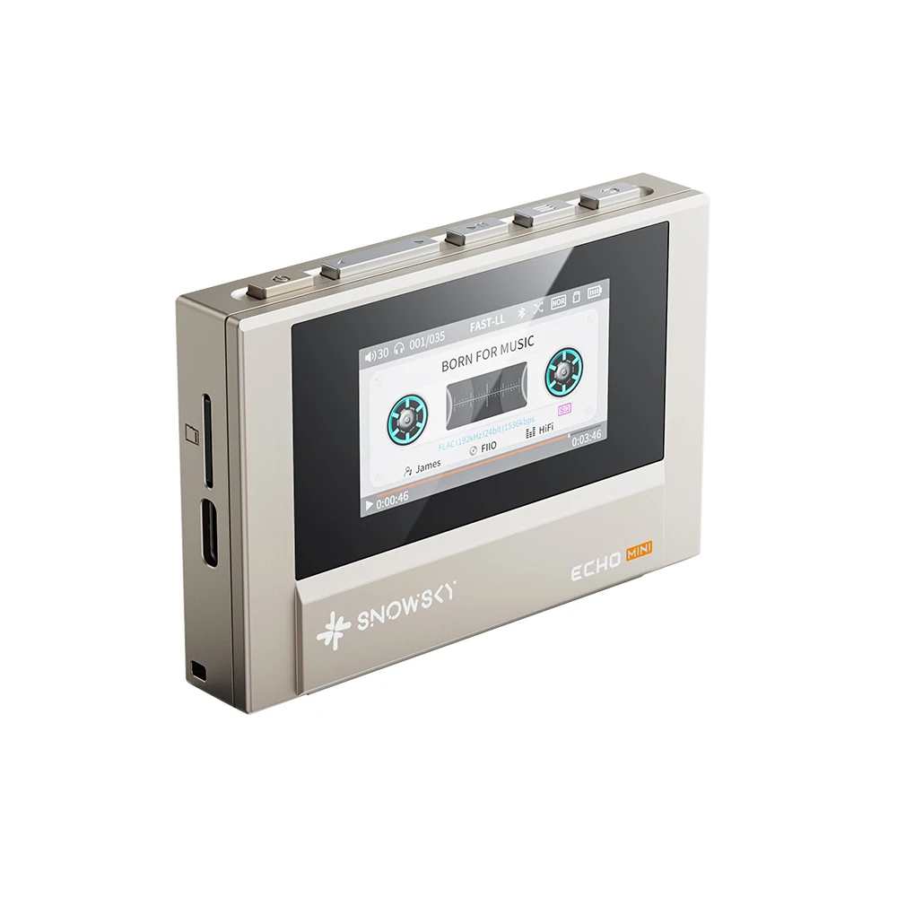 FiiO SnowSky Echo مشغل موسيقى صغير بدون فقدان محمول بلوتوث مشغل MP3 مخصص نظام الإخراج المزدوج Dsd موسيقى Hifi هدايا الصوت