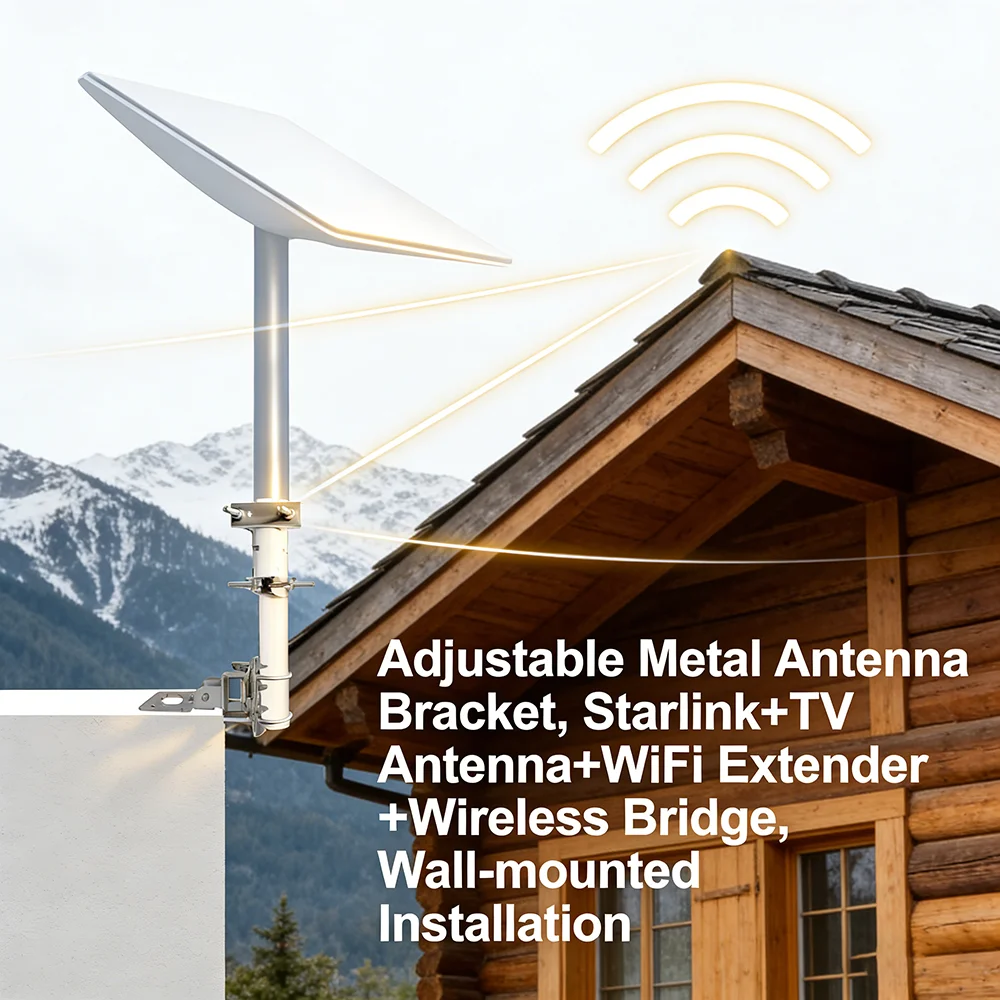 

Регулируемый металлический кронштейн для антенны-подходит для звездной цепи + ТВ-антенны + удлинитель Wi-Fi + беспроводной мост, настенная установка
