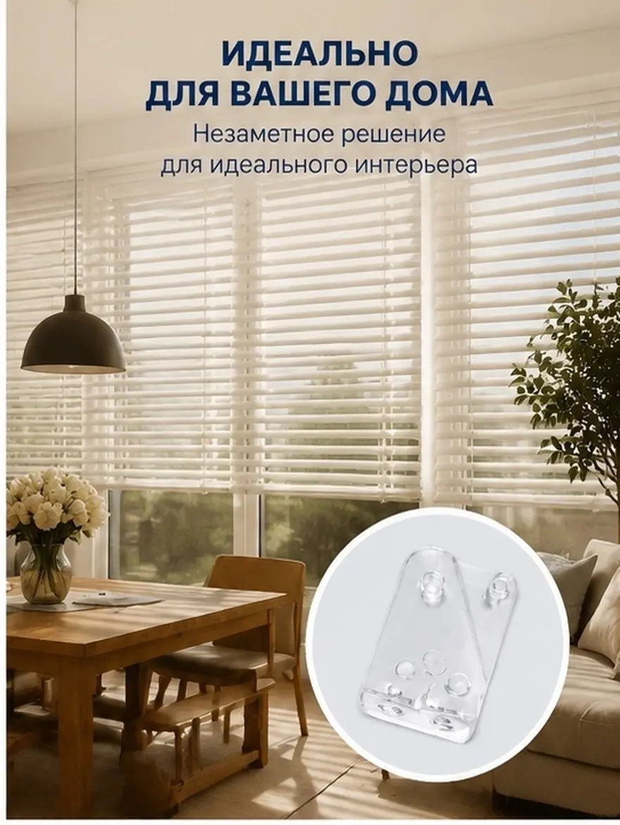 Venetian Blind Hold-Down Brackets for Homeowners to Secure Blind Bottom Rail, 40 Pcs Transparent Plastic Set for Door Blinds