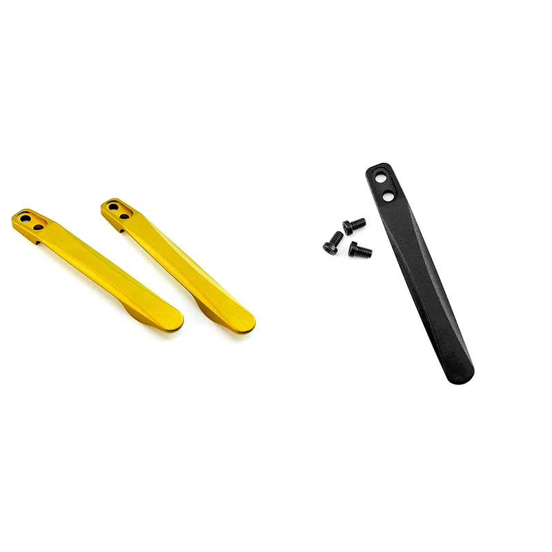 Golden / Black Colors Fold Knife Handle Titanium Pocket Clip Clamp With 3pcs Screws 52MM Full Length DIY Making Replace Parts