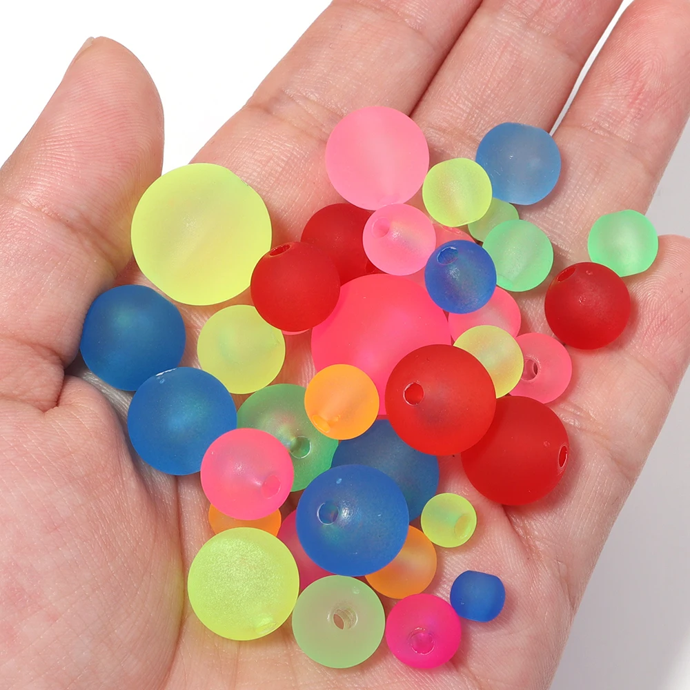5-200 Stück/Lot 6/8/10/12/16/20mm Transparente Matte Runde Acrylperlen Lose Abstandsperlen für Schmuckherstellung DIY Halskette Armband – Detail 6