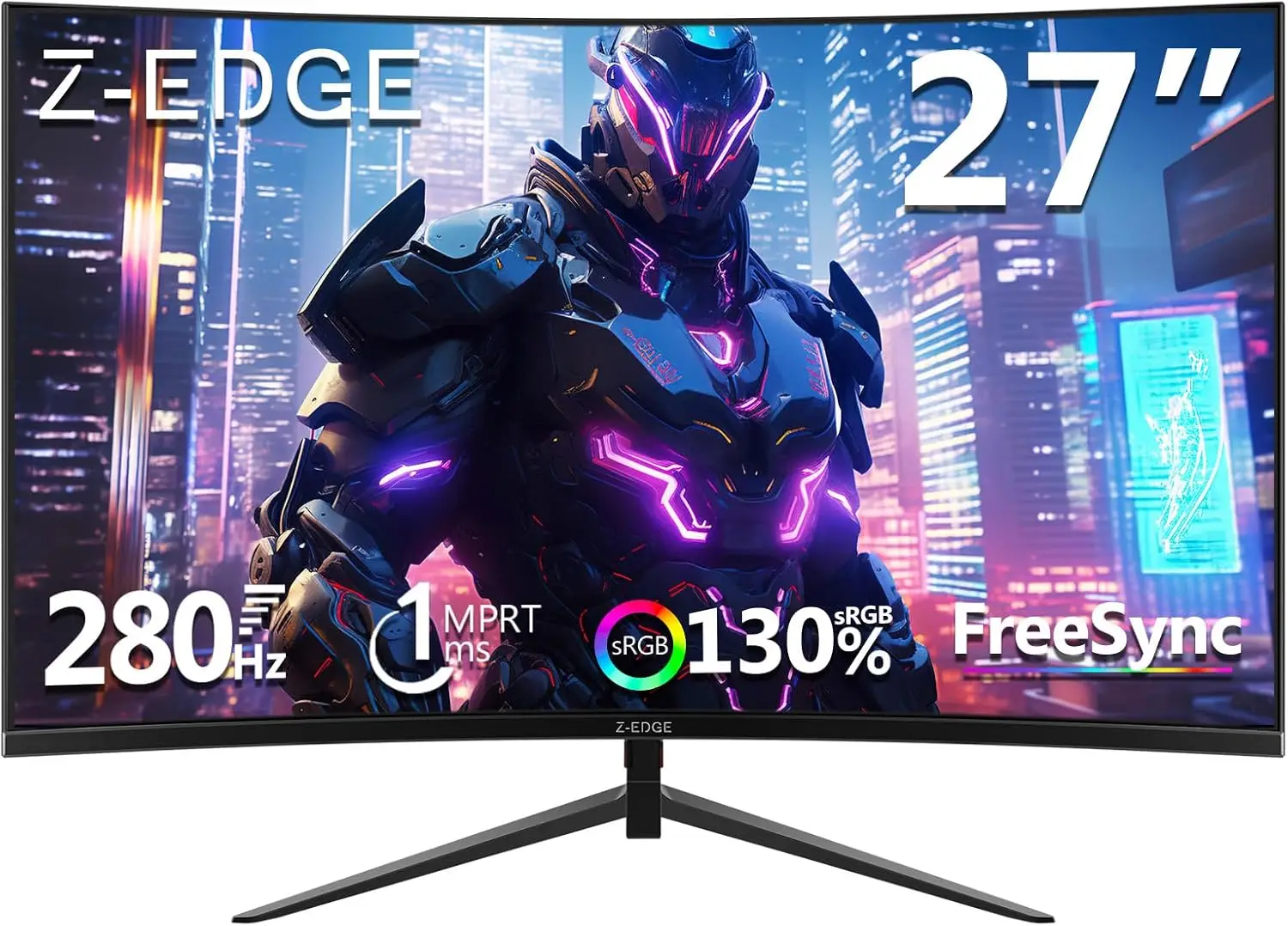 

27-дюймовый изогнутый игровой монитор, FHD 1080P 240Гц/280Гц, быстрая отдача MPRT 1мс, FreeSync, низкий уровень синего света для захватывающего игрового процесса