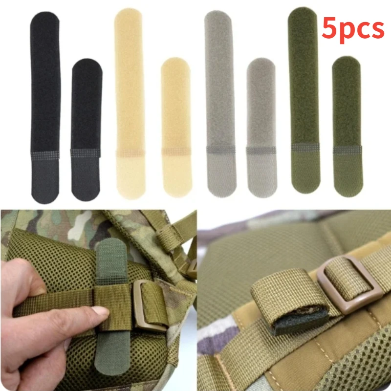 5PCS Tactical Nylon Straps Reusable Cable Ties with Hook Loop Fastener Buckle Used to Organize Backpack/Wires/Cable Outdoor Tool