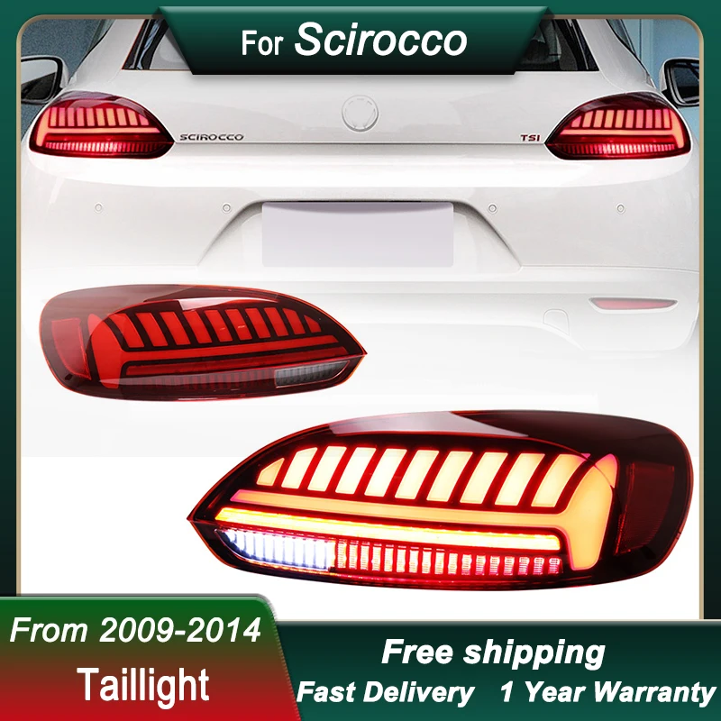 

Автомобильные задние фонари для Volkswagen VW Scirocco 2009-2014, новый стиль, полный светодиодный задний фонарь, динамический указатель поворота, задний фонарь в сборе
