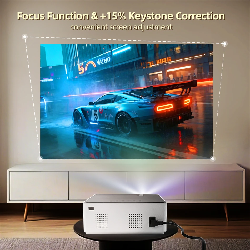 KaiAqua 250Ansi Android11.0 4K LED-projector Full HD 1080P Video 8K Home Theater Auto Keystone 5G WiFi Draagbare projector Nieuw