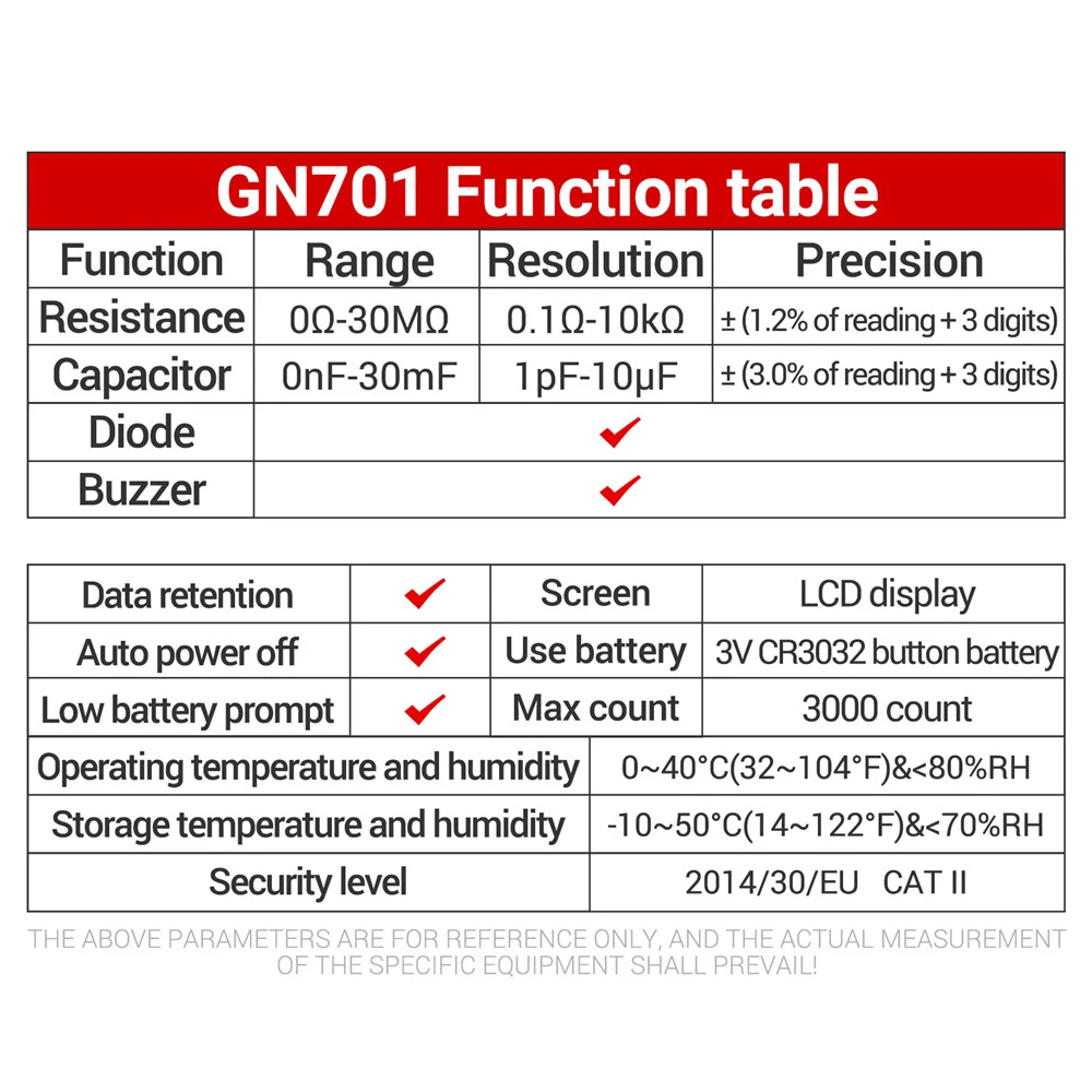 GN701 미니 스마트 핀셋 LCR SMD ESR 테스터 저항 커패시턴스 연속성 다이오드 테스트 미터 멀티 미터 측정 테스트