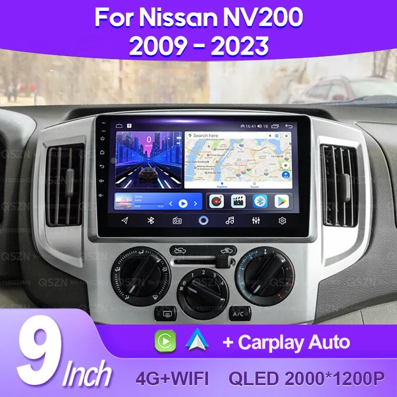 QSZN For Nissan NV200 M20 2009 - 2023 Car Radio Android 13 Multimedia Video Player AI Voice CarPlay Auto Head Unit 4G WiFi GPS