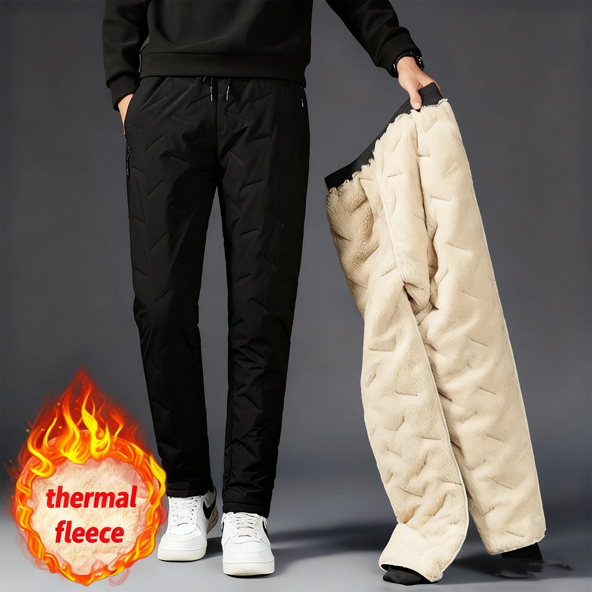 

Мужские брюки на флисовой подкладке размера плюс 8XL, осенне-зимняя рабочая одежда, повседневные мужские брюки, ветрозащитные спортивные брюки мужские