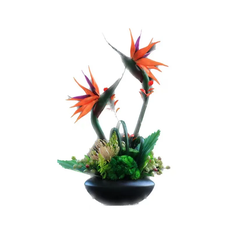 

High-end rose flower light luxury desktop ornament Nordic dining table fake flower decoration pendulum living room