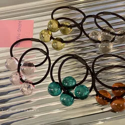 Korean jelly ball ball high ponytail tie head rope high elastic base hair ring cute rubber band woman does not hurt hair rope