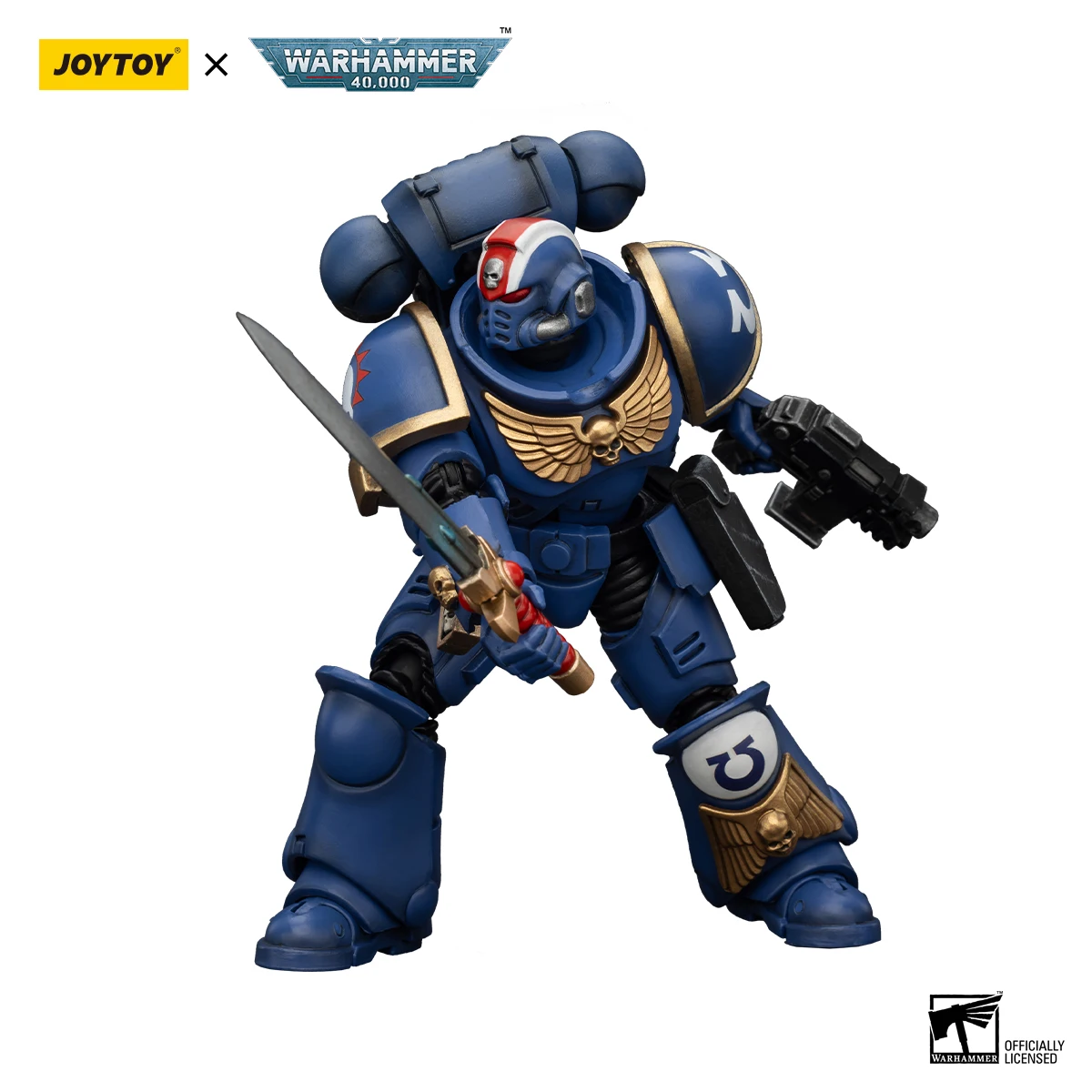 [EN STOCK] JOYTOY Warhammer 40K 1/18 figurine Ultramarines héros du chapitre Primaris lieutenant Erastus jouets modèle