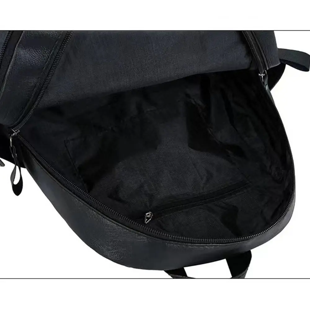 

Многофункциональный черный рюкзак из искусственной кожи в корейском стиле, дорожный рюкзак большой емкости, уличная сумка на плечо для студентов