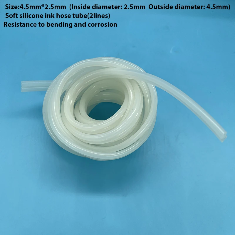 5M Double Line Soft Silicone Ink Hose Tube For Mutoh VJ1604 VJ1624 RJ900C For Epson Dx5 Pump Assembly Pipe Hose Tubing 4.5*2.5mm