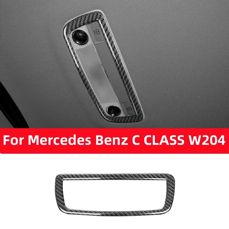 

For Mercedes Benz C Class W204 2007-2013 Car Interior Accessories Auto Rear Reading Lights Cover Trim Decor Real Carbon Fiber