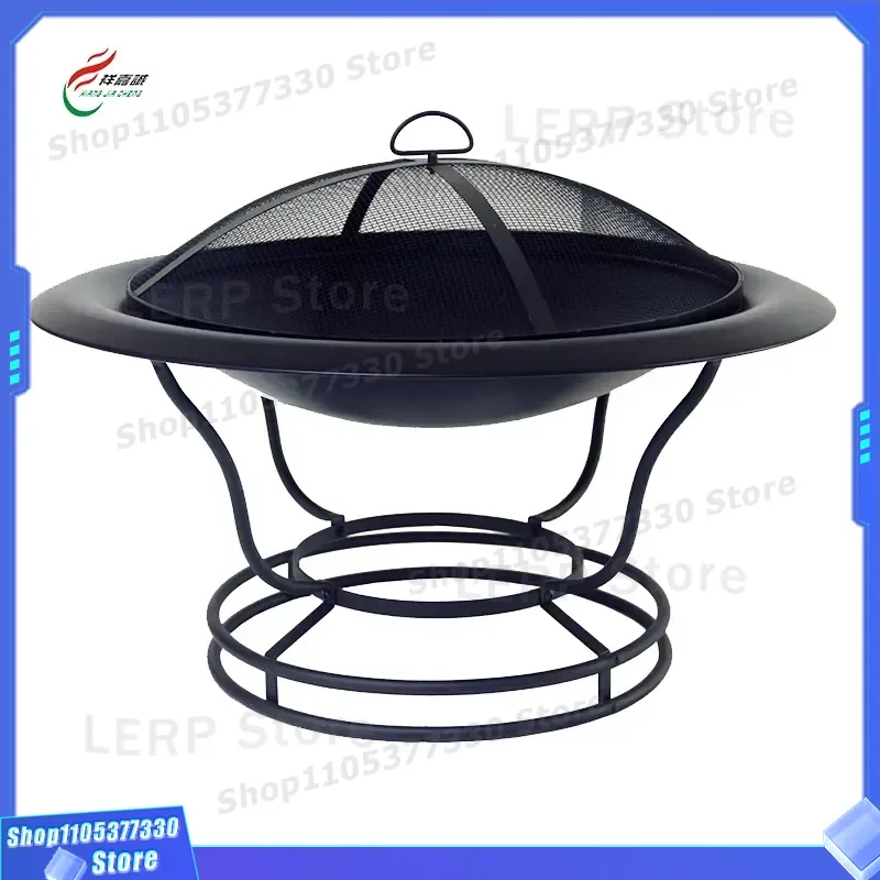 Smokeless Fire Pit Outdoor BBQ Steel Fire Bowl with Ring for Camping Garden Cooking Portable Wood Burning Heater Bonfire