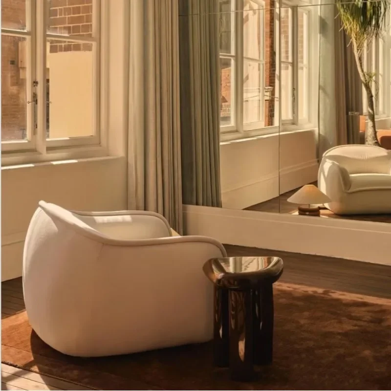 Designer casual fabric romantic cream wind lazy wind balcony study single sofa chair