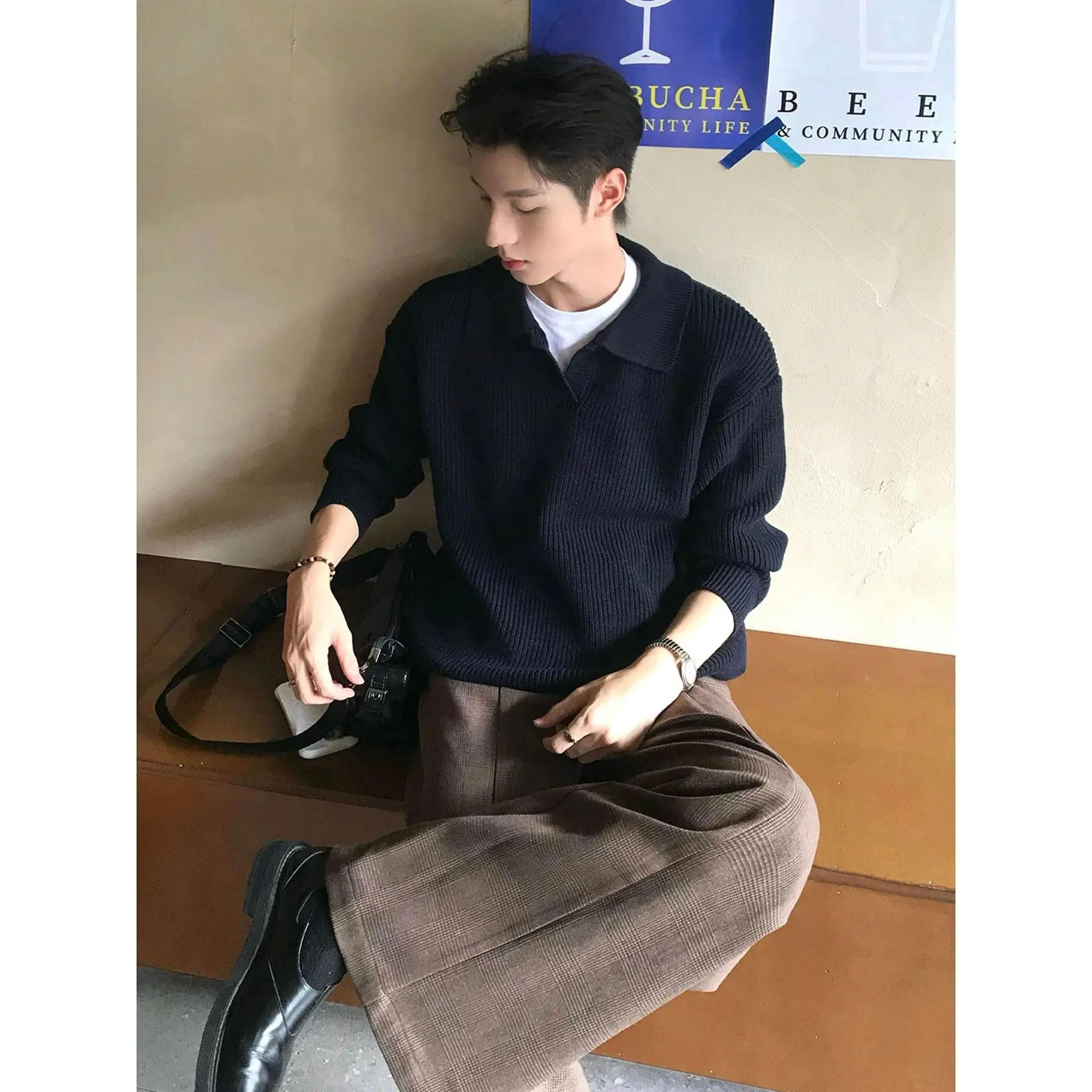 

Мужской вязаный свитер Fishermanstore свободного кроя: универсальный, модный, мягкий и удобный, для осени и зимы, повседневная верхняя одежда