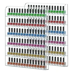 6Layer Nail Polish Display Rack Transparent Acrylic Storage Holder Nail Art Tools Lipstick Organizer Wall-mounted Shelf