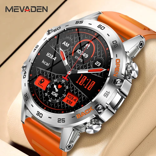 MEVADEN-reloj inteligente de acero 1,39 para hombre, accesorio de pulsera resistente al agua IP67 con llamadas, Bluetooth, seguimiento de actividad deportiva, compatible con Android e IOS, MD52