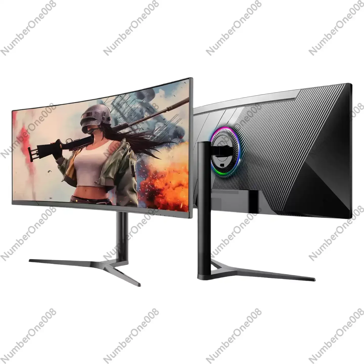 Monitor de Juegos LED Curvo de 34 Pulgadas, 4K, 165Hz, Sin Marco, 3440x1440, 1ms, FreeSync, Pantalla de Computadora para Gamers