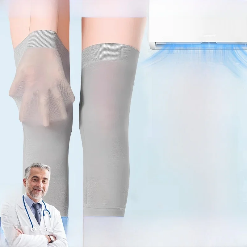 男性と女性用の薄い竹繊維膝パッド、エアコン付きの部屋用、暖かさと防寒性、滑り止め機能付き