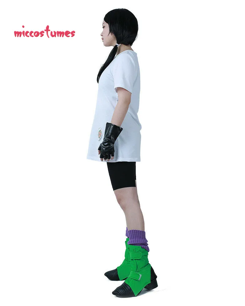 Anime Z Videl Cosplay Traje com Luvas e Capas de Sapatos para Mulheres