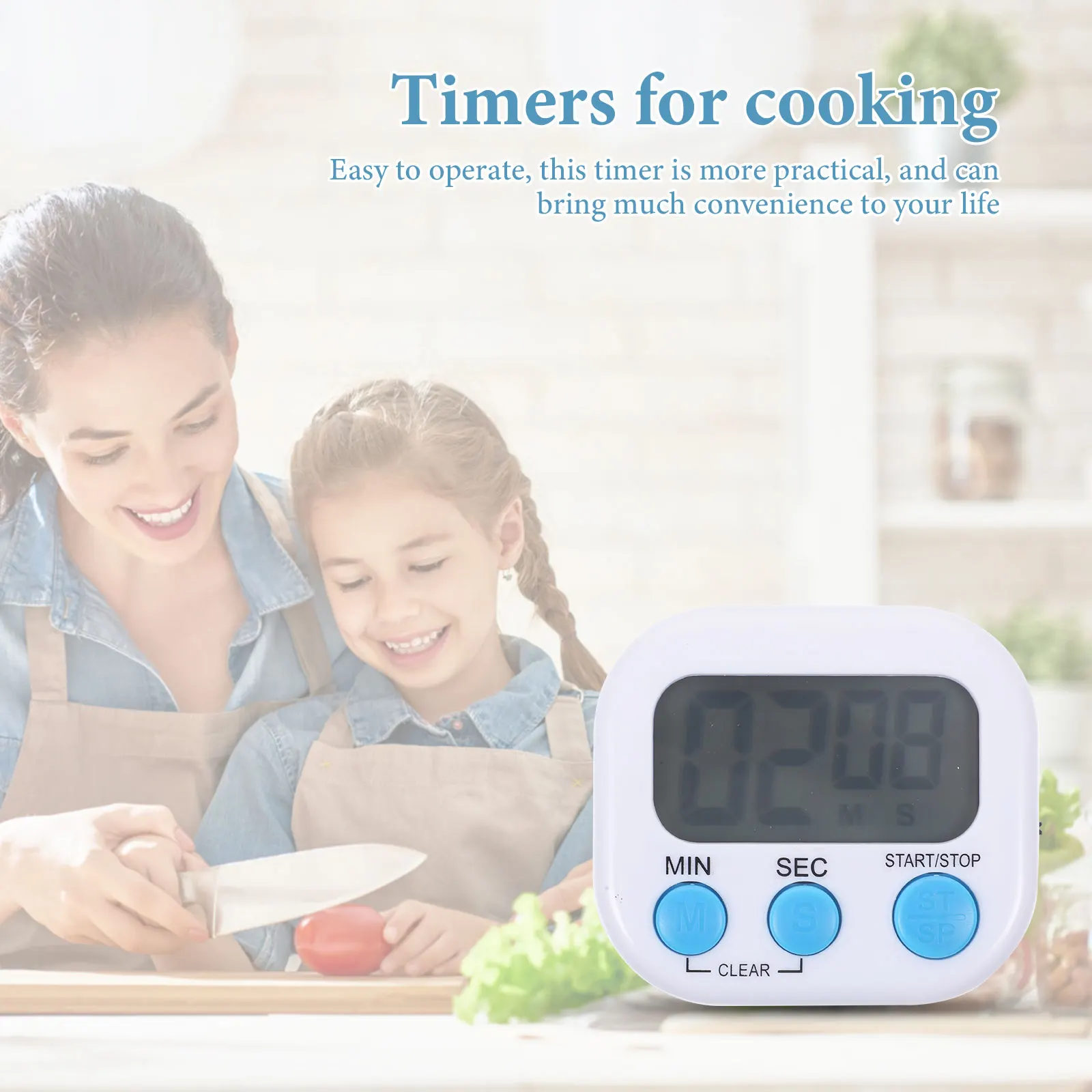 

Small Kitchen Digital Timer Cute ABS Material Lightweight Timer Multifunctional Countdown Timers for Baking